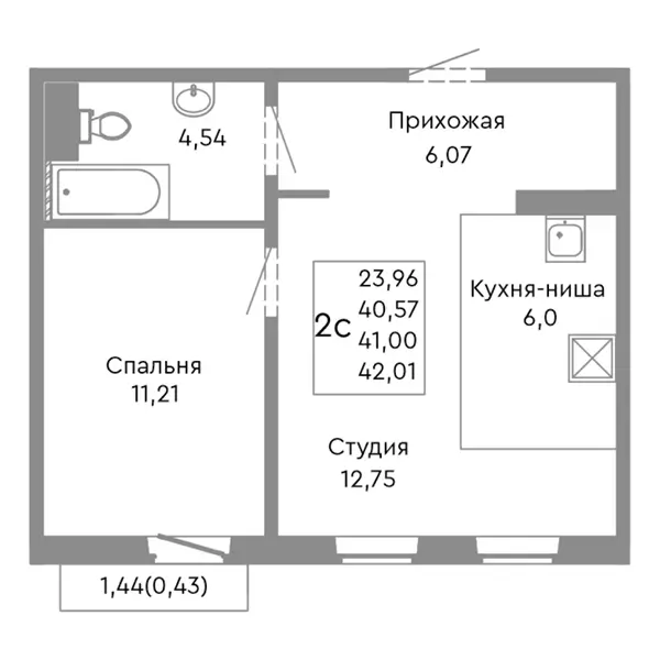 2 комнатная квартира