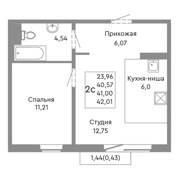 2 комнатная квартира